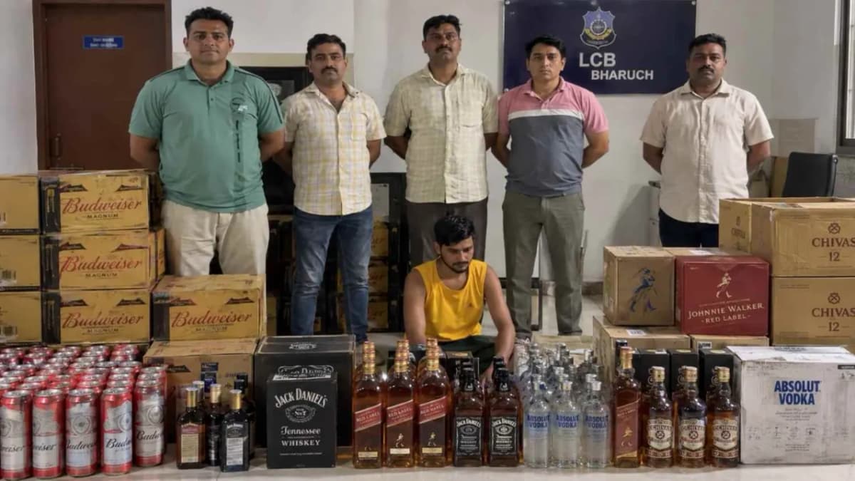 Bharuch LCB Seizes Foreign Liquor and Beer Worth ₹19.28 Lakh