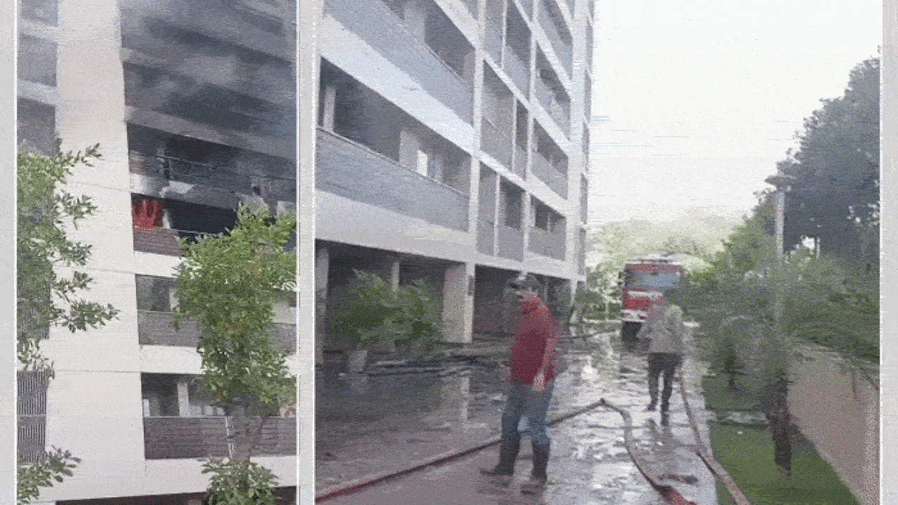 Massive Fire in Ahmedabad Skycity Riviera Elite: Smoke Reached 15 Floors, Fire Brigade Controlled It
