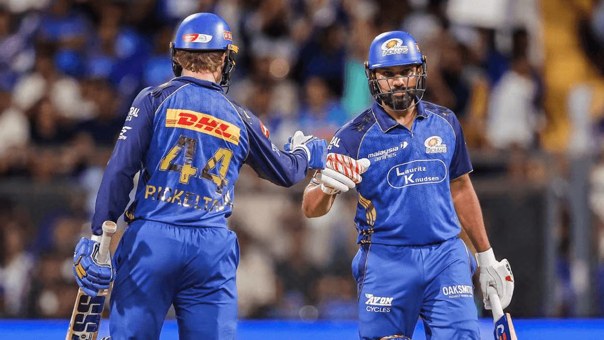 IPL 2026: Historic Chase by Mumbai Indians, Defeat KKR by 6 Wickets; Explosive Batting by Rohit and Rickelton