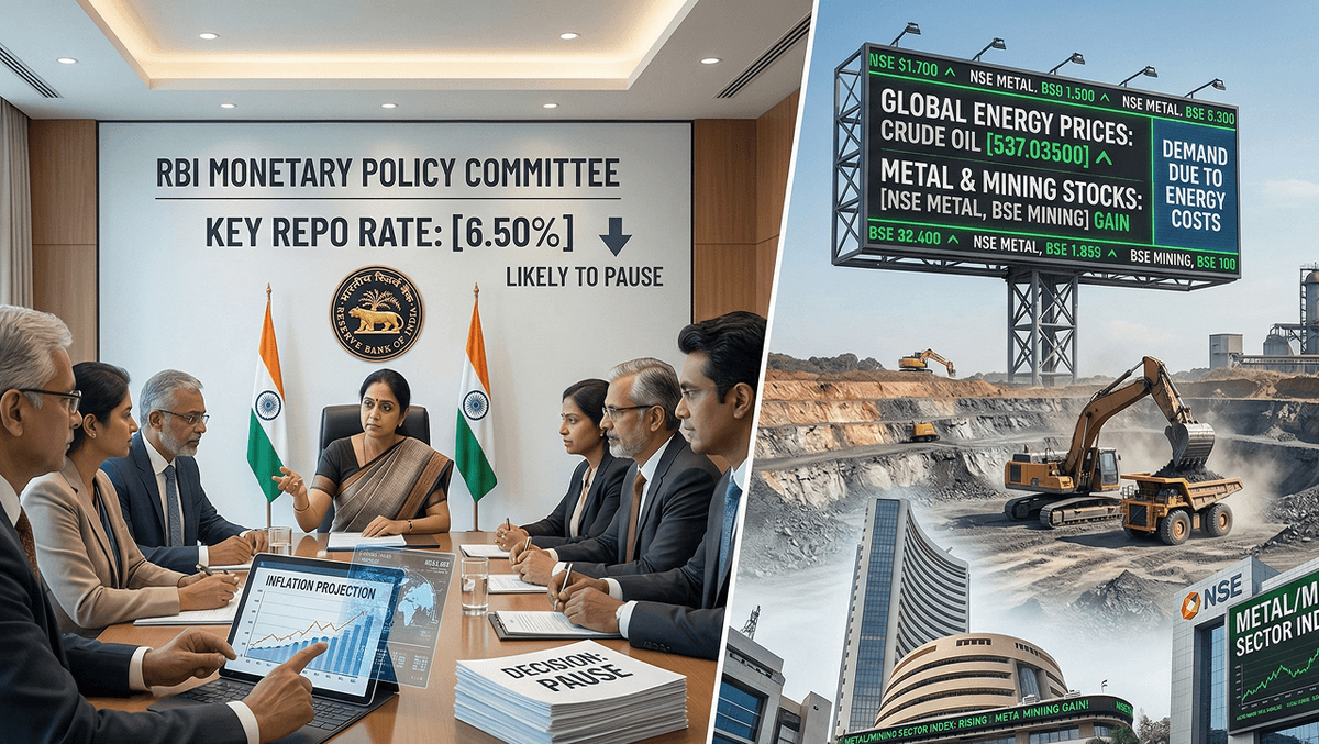 RBI Expected to Hold Interest Rates as Metal and Mining Stocks Rise on High Energy Prices