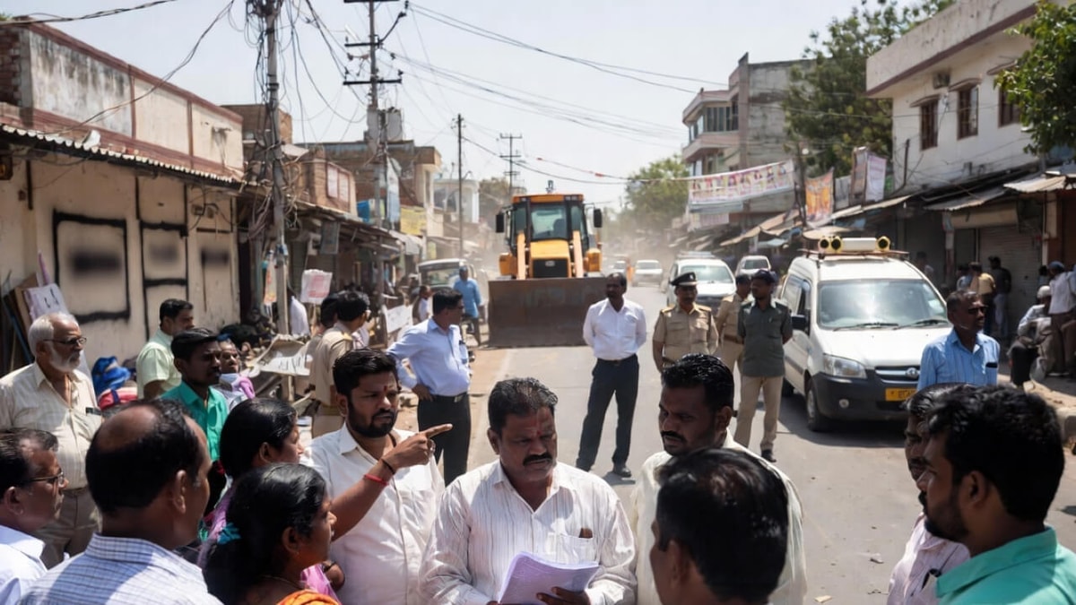Controversy Erupts Over Road Widening in Chandlodiya Ahead of Municipal Elections