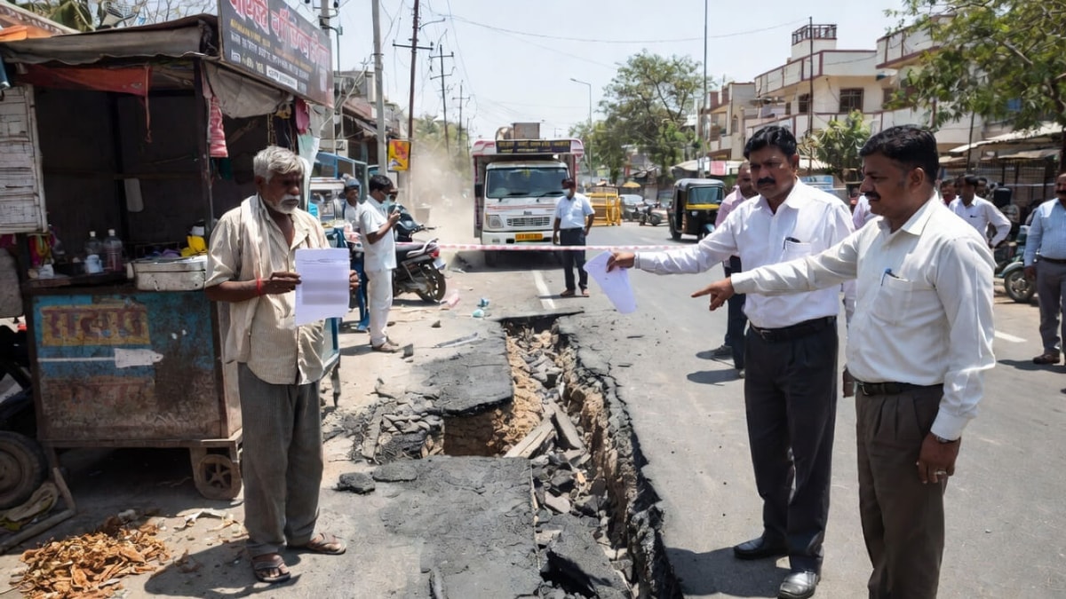 Ahmedabad Street Vendor Fined for Illegal Drainage Connection
