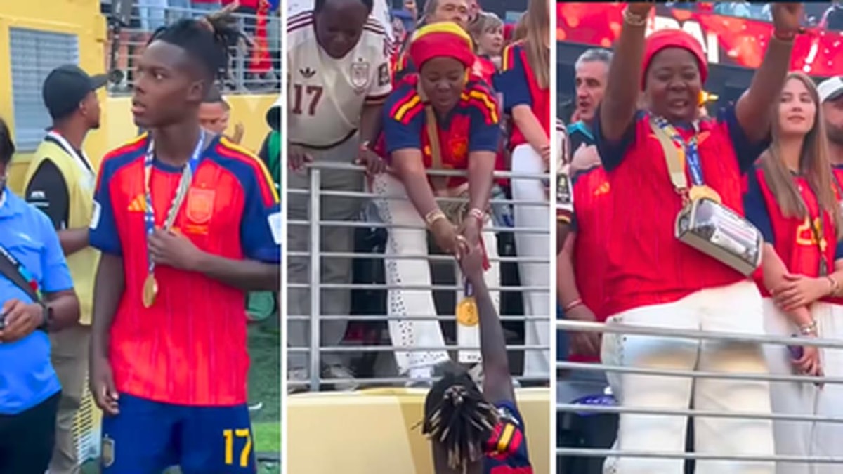 Nico Williams's Emotional Moment Handing Medal to His Mother