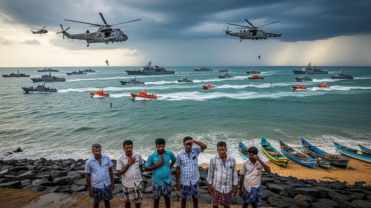 Indian Navy's Search Operation for Missing Fishermen in Kollam and Thiruvananthapuram