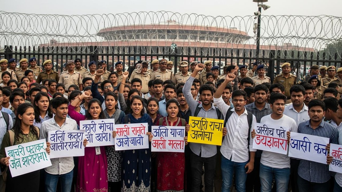 Students Begin Protest March to Jharkhand Assembly