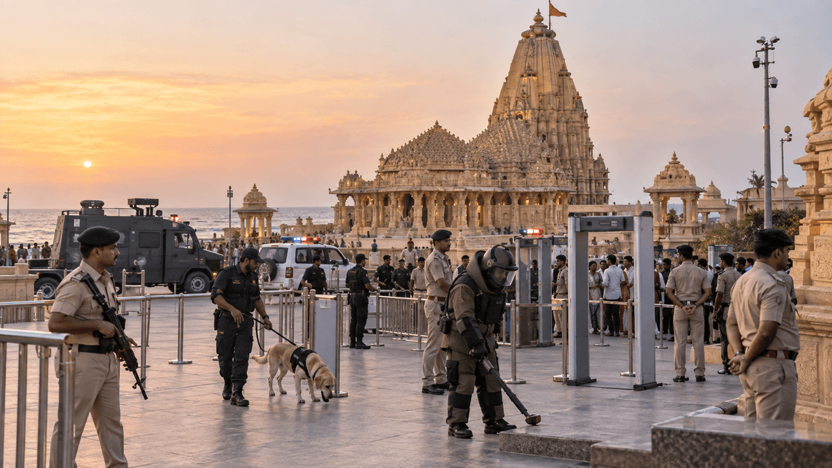 Bomb Threat at Somnath Temple, Security Increased