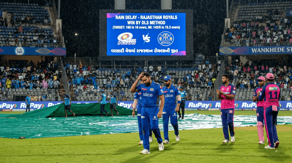 Mumbai Indians Fall to Rajasthan Royals in Rain-Impacted IPL Match Mumbai Indians Fall to Rajasthan Royals in Rain-Impacted IPL Match