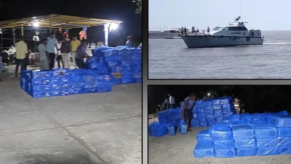 Customs Seize Liquor Worth ₹50 Lakh From Boat Near Valsad Coast Customs Seize Liquor Worth ₹50 Lakh From Boat Near Valsad Coast