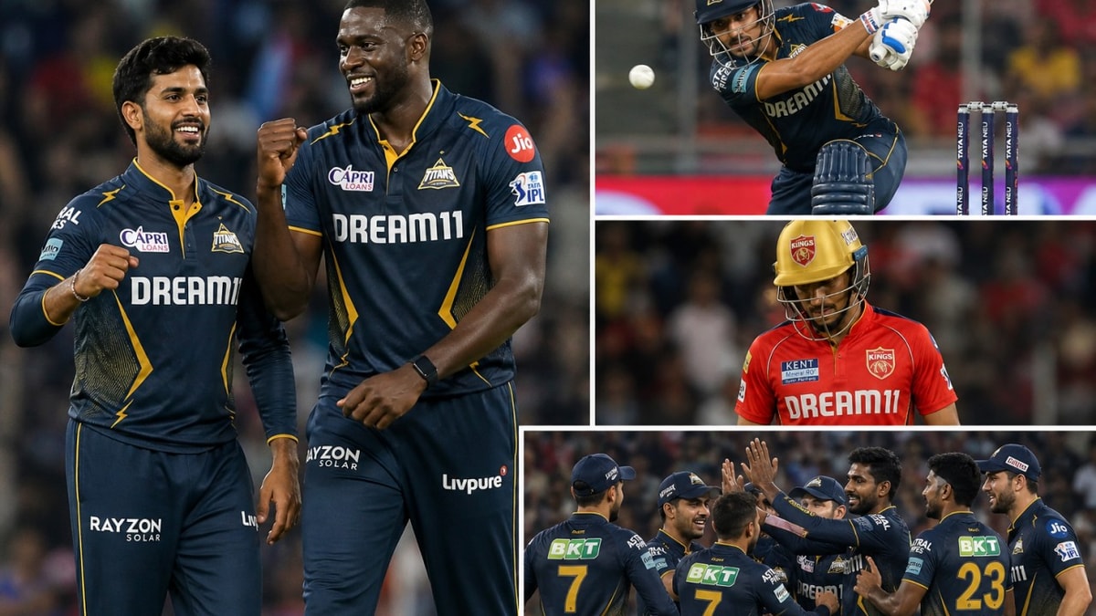 Gujarat Titans Defeat Punjab Kings by 4 Wickets, Washington Sundar and Jason Holder Shine Gujarat Titans Defeat Punjab Kings by 4 Wickets, Washington Sundar and Jason Holder Shine