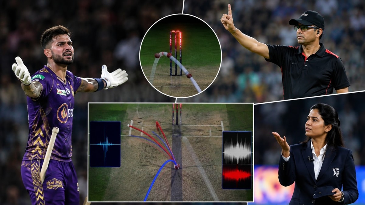 Nitish Rana's Dismissal Controversy: Ongoing Debate on Umpire's Decision Nitish Rana's Dismissal Controversy: Ongoing Debate on Umpire's Decision