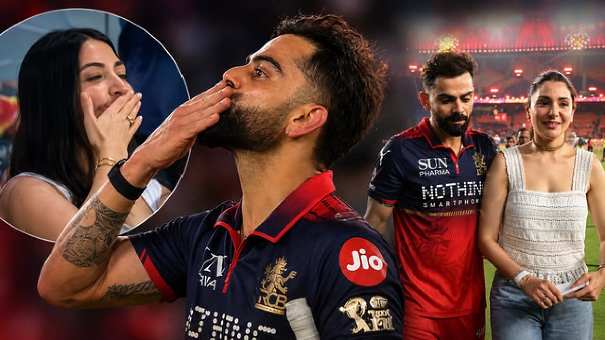 Anushka Rejoiced as Virat Hit the Winning Six, Kohli Sent a Flying Kiss; RCB's Victory Moments Go Viral Anushka Rejoiced as Virat Hit the Winning Six, Kohli Sent a Flying Kiss; RCB's Victory Moments Go Viral