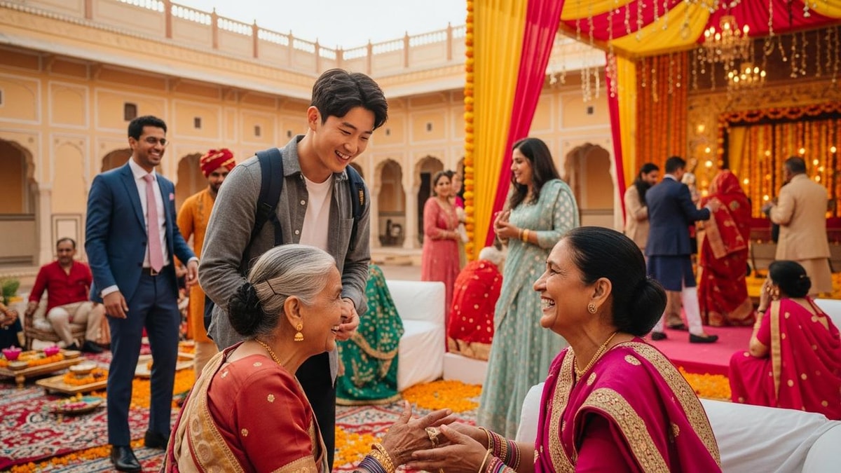 Unique Welcome for Korean Traveler at Jaipur Royal Wedding Unique Welcome for Korean Traveler at Jaipur Royal Wedding