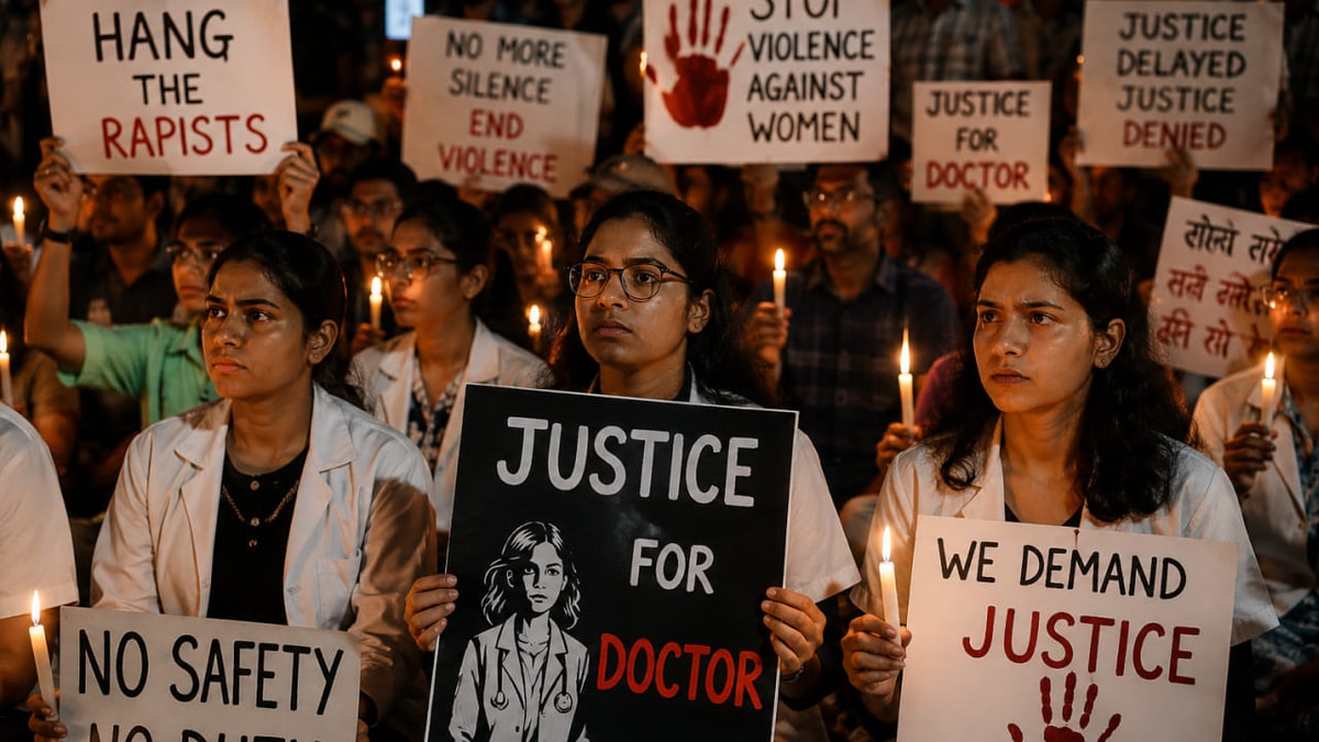 Demand for Justice in Doctor's Rape and Murder Case at RG Kar Medical College Demand for Justice in Doctor's Rape and Murder Case at RG Kar Medical College