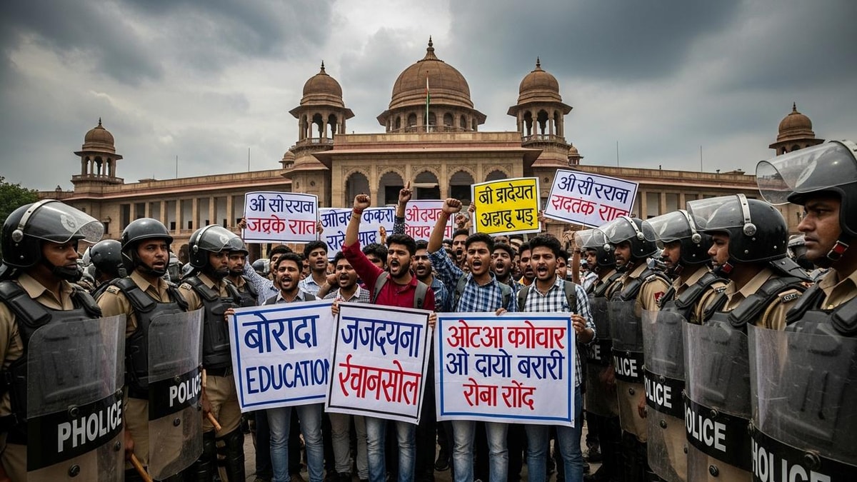 Students' Protest March in Jharkhand: Demanding Education and Employment Students' Protest March in Jharkhand: Demanding Education and Employment
