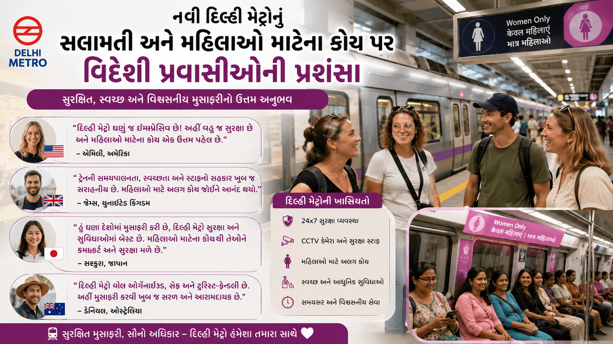 Foreign Tourists Praise Delhi Metro's Safety and Women-Only Coaches Foreign Tourists Praise Delhi Metro's Safety and Women-Only Coaches