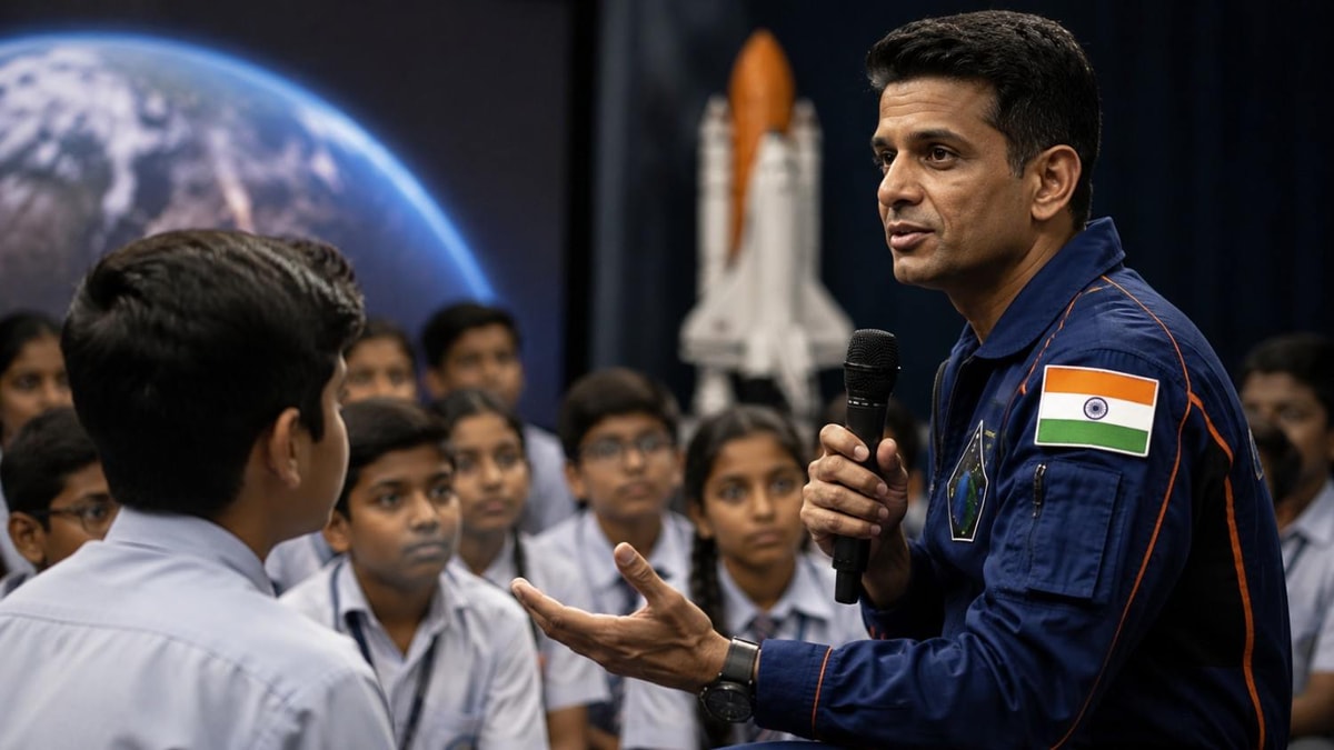 Shubhanshu Shukla Shares a Life Lesson With Class 8 Student Shubhanshu Shukla Shares a Life Lesson With Class 8 Student
