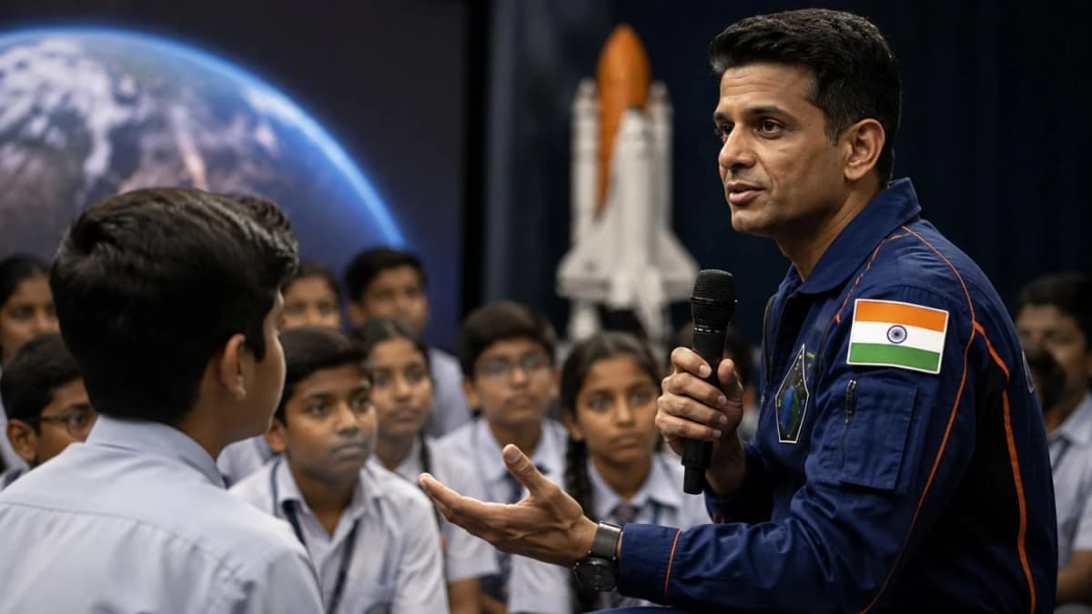 Shubhanshu Shukla Shares a Life Lesson With Class 8 Student Shubhanshu Shukla Shares a Life Lesson With Class 8 Student