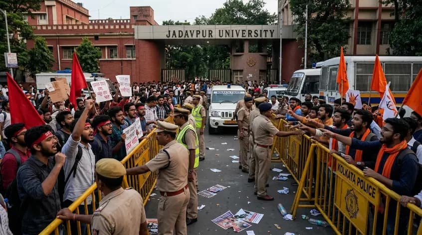 Jadavpur University Tensions Rise After ABVP-SFI Clashes Jadavpur University Tensions Rise After ABVP-SFI Clashes