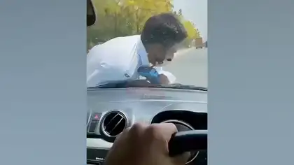 Dangerous Act in Kanpur as Car Driver Drags Traffic Police Officer on Bonnet