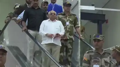 CM Bhupendra Patel Returns After 10-Day US-Canada Visit Welcomed at SVPI Airport