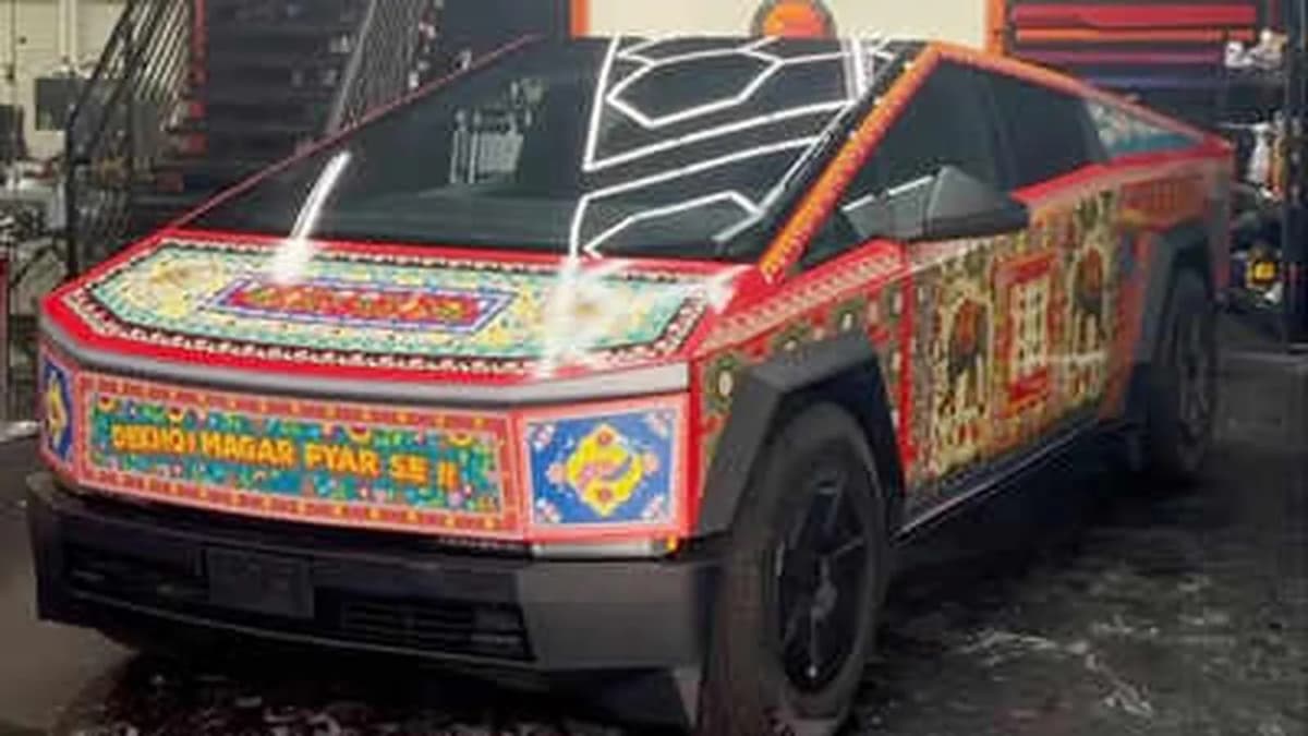 Tesla Cybertruck Gets a Unique Indian Makeover in the US Tesla Cybertruck Gets a Unique Indian Makeover in the US
