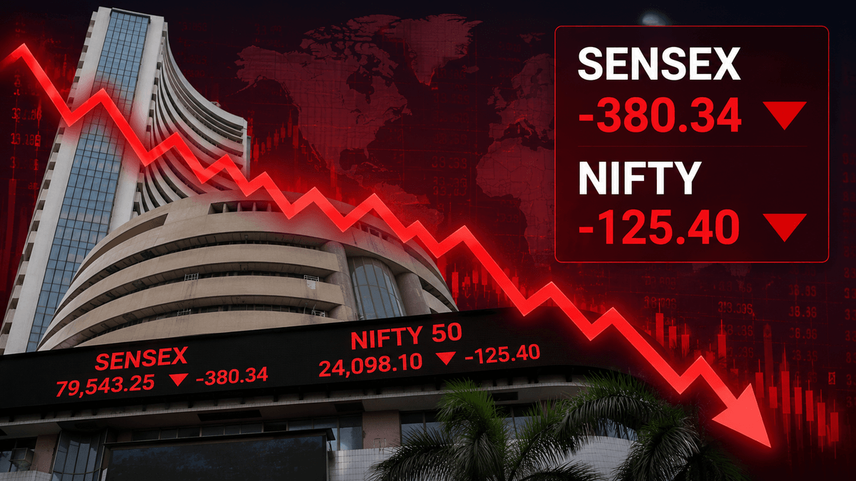 Sensex Plunges Over 380 Points Nifty Falls Below 24100 Amid Global Headwinds Sensex Plunges Over 380 Points Nifty Falls Below 24100 Amid Global Headwinds