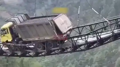 Lohit River Bridge Damaged in Arunachal Pradesh After Overloaded Truck Gets Stuck