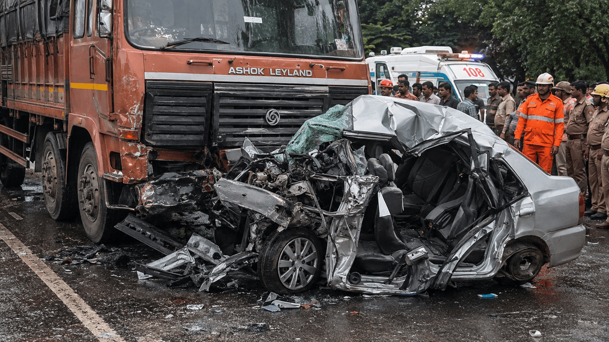 Eight Tamil Nadu Students Killed in Thrissur Car-Lorry Crash Eight Tamil Nadu Students Killed in Thrissur Car-Lorry Crash