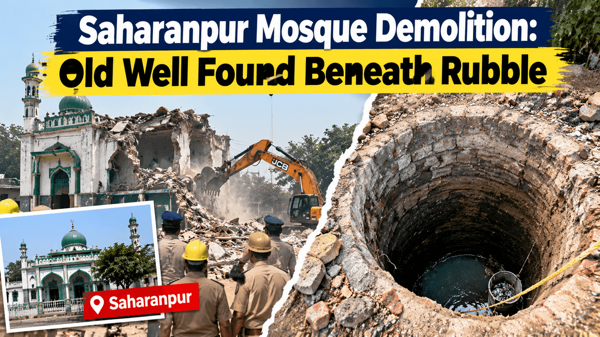 Saharanpur Mosque Demolition: Old Well Found Beneath Rubble Saharanpur Mosque Demolition: Old Well Found Beneath Rubble