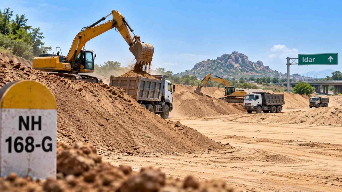 Illegal Soil Mining Alleged During NH 168-G Work in Idar Illegal Soil Mining Alleged During NH 168-G Work in Idar