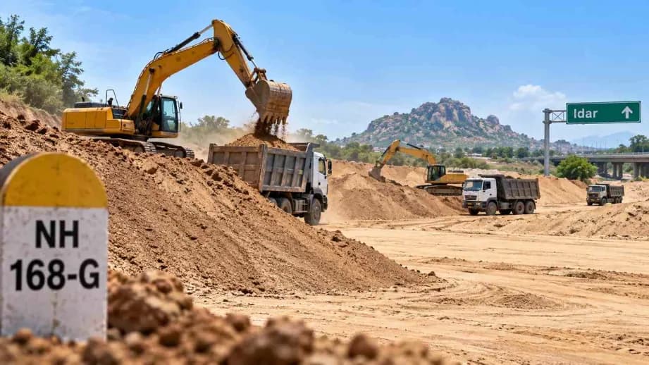 Illegal Soil Mining Alleged During NH 168-G Work in Idar Illegal Soil Mining Alleged During NH 168-G Work in Idar
