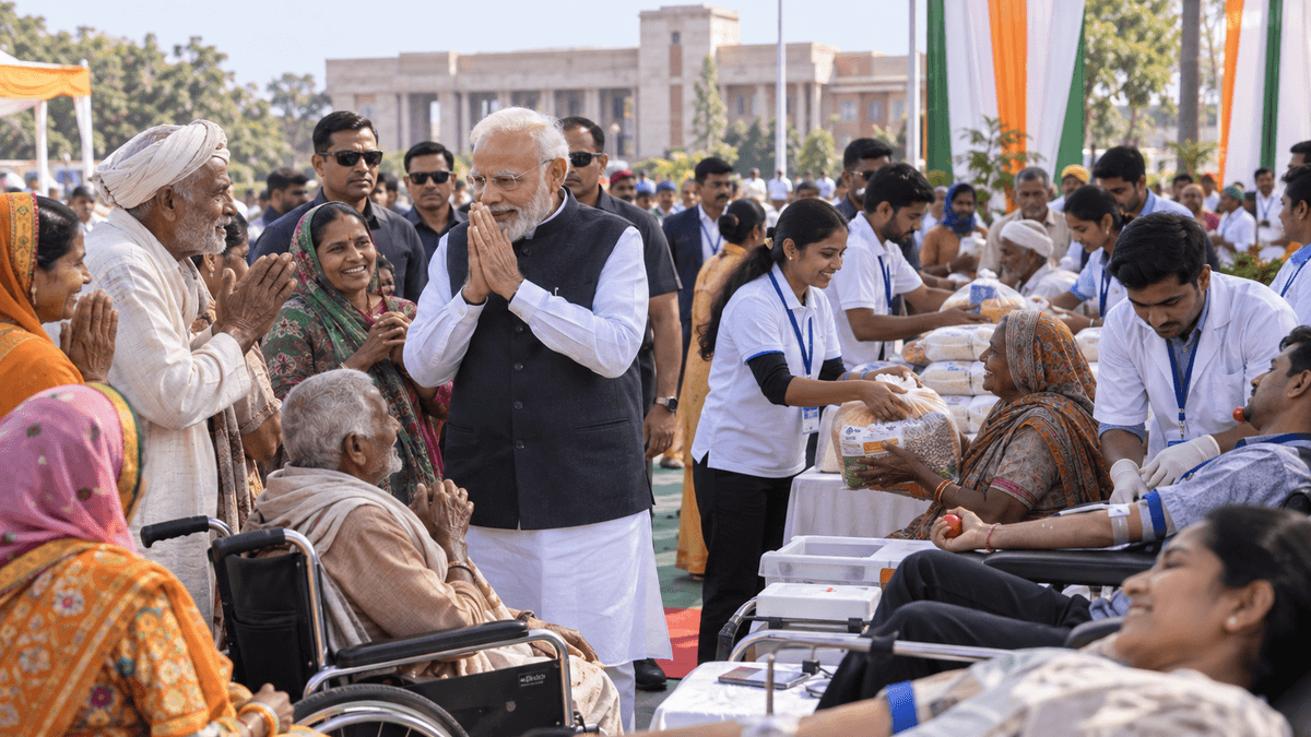 Prime Minister Modi's 'Seva Sankalp Abhiyan' for 25 Years of Public Service Prime Minister Modi's 'Seva Sankalp Abhiyan' for 25 Years of Public Service