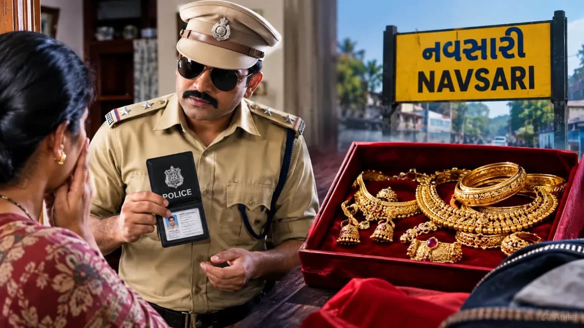 Fake Police Impersonator Steals Jewelry Worth ₹3.57 Lakh in Navsari Fake Police Impersonator Steals Jewelry Worth ₹3.57 Lakh in Navsari