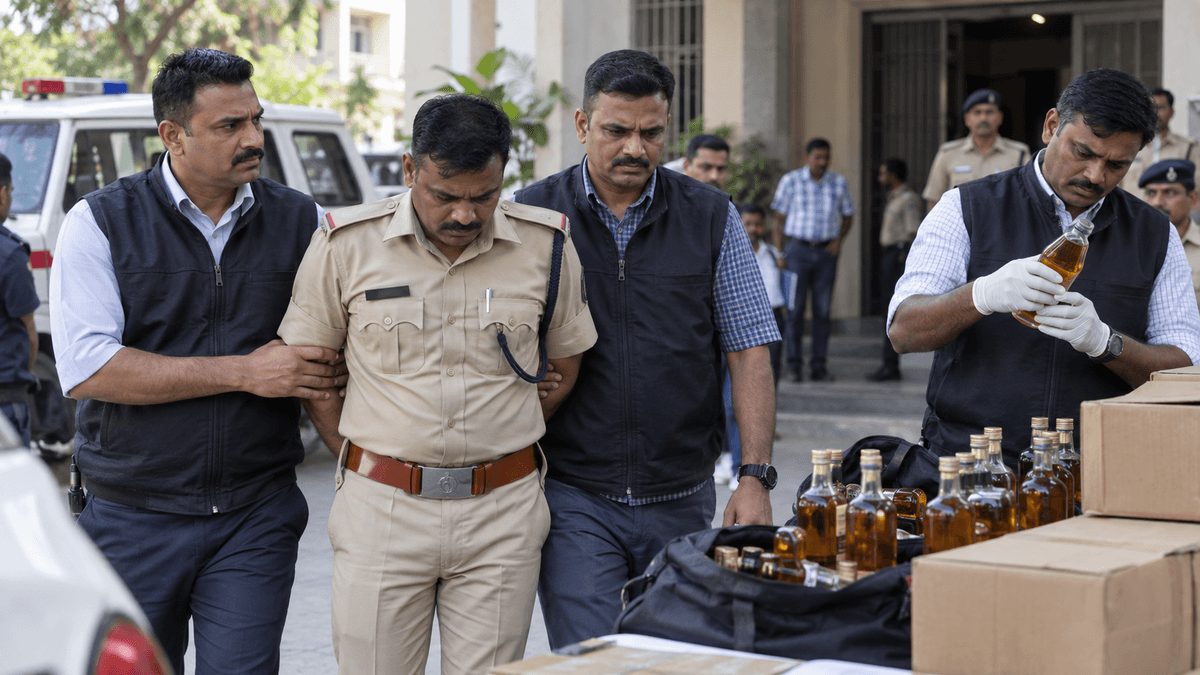 Arrest of Bhavnagar Police Officer: Accused of Protecting Liquor Trade Arrest of Bhavnagar Police Officer: Accused of Protecting Liquor Trade