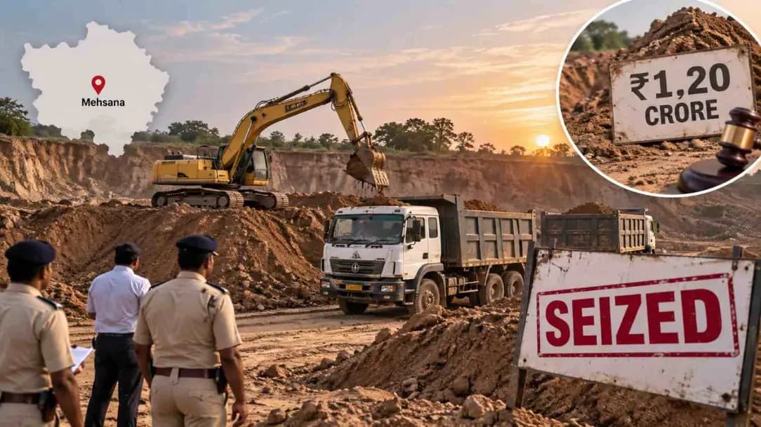 Illegal Soil Mining Exposed in Mehsana, Property Worth Rs 1.20 Crore Seized Illegal Soil Mining Exposed in Mehsana, Property Worth Rs 1.20 Crore Seized