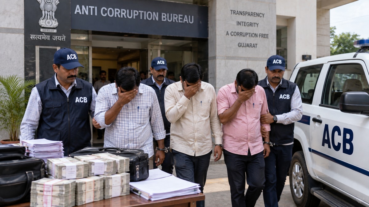 ACB's Anti-Corruption Operation in Talala, Three Officials Arrested ACB's Anti-Corruption Operation in Talala, Three Officials Arrested