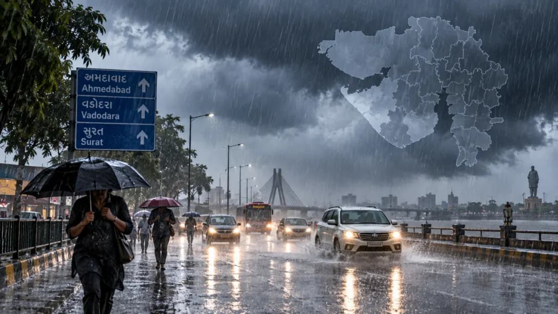 Heavy Rain Forecast in Gujarat, Orange Alert in 9 Districts Heavy Rain Forecast in Gujarat, Orange Alert in 9 Districts