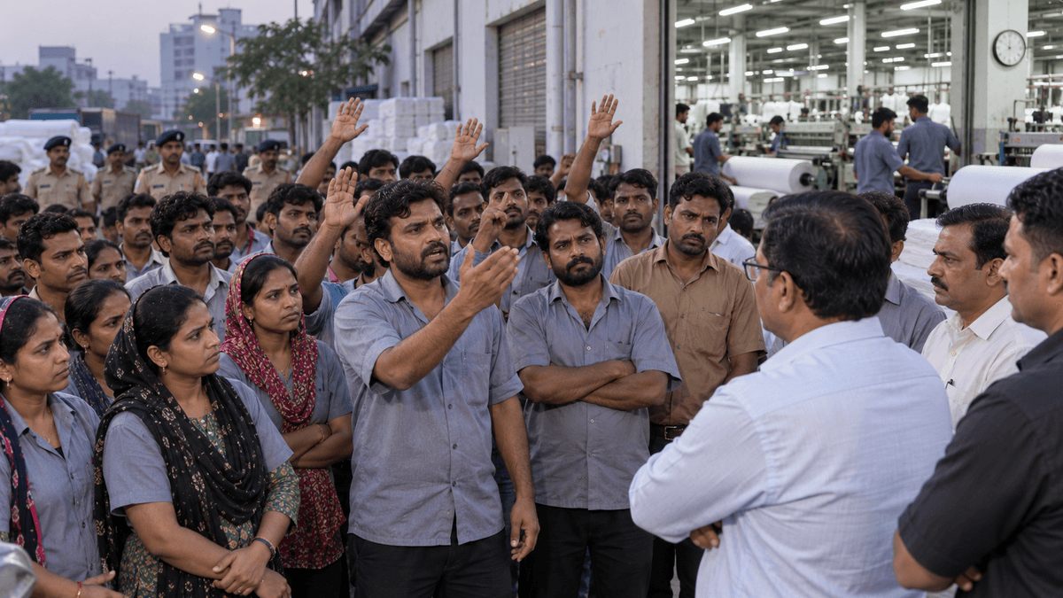 Workers in Surat Demand Sunday Off and 8-Hour Shift Workers in Surat Demand Sunday Off and 8-Hour Shift