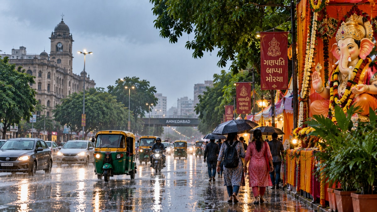 Rain Brings Relief to Ahmedabad Ahead of Ganesh Chaturthi Rain Brings Relief to Ahmedabad Ahead of Ganesh Chaturthi