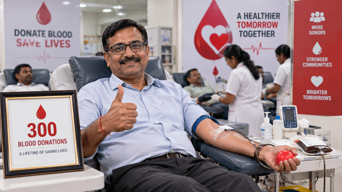 Ahmedabad Resident Achieves 300 Blood Donations Milestone Ahmedabad Resident Achieves 300 Blood Donations Milestone
