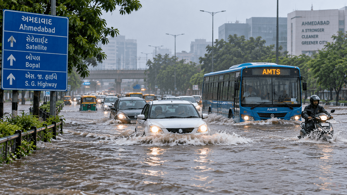 Severe Flooding Crisis Due to Heavy Rainfall in Ahmedabad Severe Flooding Crisis Due to Heavy Rainfall in Ahmedabad