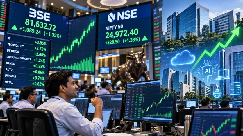 Indian Stock Market Rises on Tuesday, Boosted by IT Stocks Indian Stock Market Rises on Tuesday, Boosted by IT Stocks