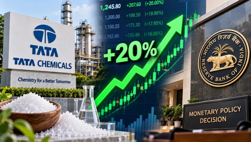 Tata Chemicals Shares Surge 20%, Impact of RBI Decision Tata Chemicals Shares Surge 20%, Impact of RBI Decision