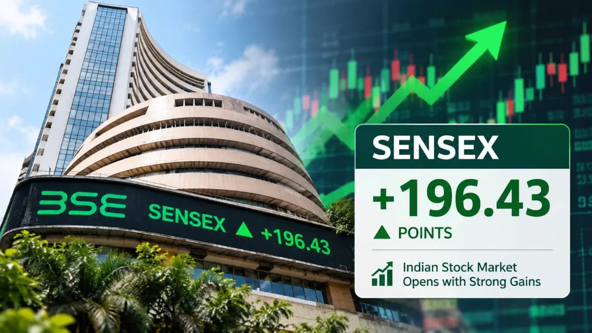 Indian Stock Market Opens Strongly, Sensex Up by 196.43 Points Indian Stock Market Opens Strongly, Sensex Up by 196.43 Points