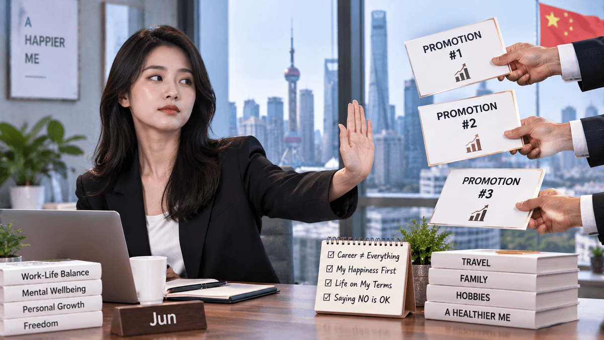 Chinese Woman 'Jun' Rejects Three Promotions Chinese Woman 'Jun' Rejects Three Promotions