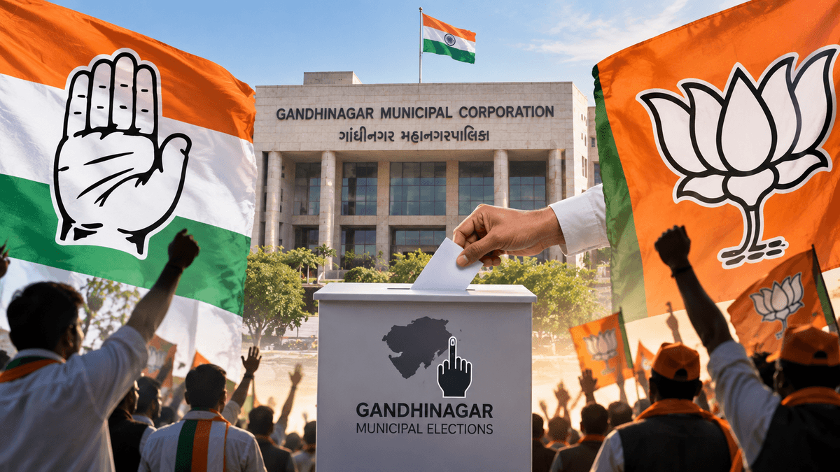 Congress and BJP Compete in Gandhinagar Municipal Corporation Elections Congress and BJP Compete in Gandhinagar Municipal Corporation Elections