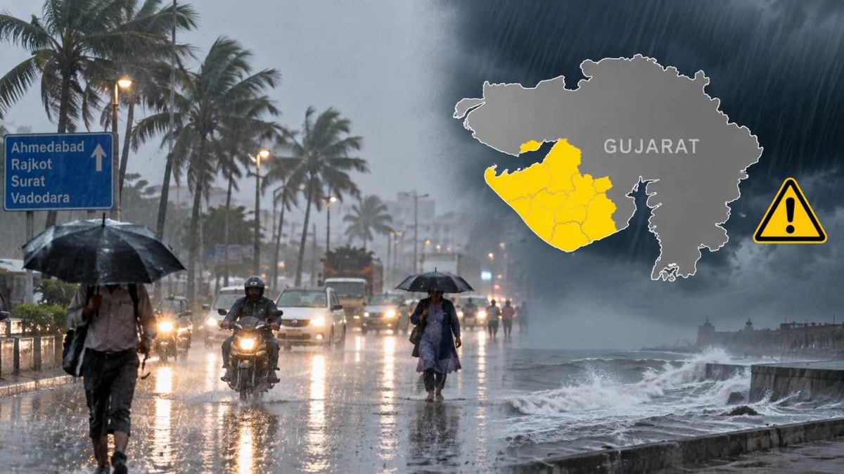 Heavy Rain Forecast in Gujarat Amid Yellow Alert, Warning for 5 Saurashtra Districts Heavy Rain Forecast in Gujarat Amid Yellow Alert, Warning for 5 Saurashtra Districts