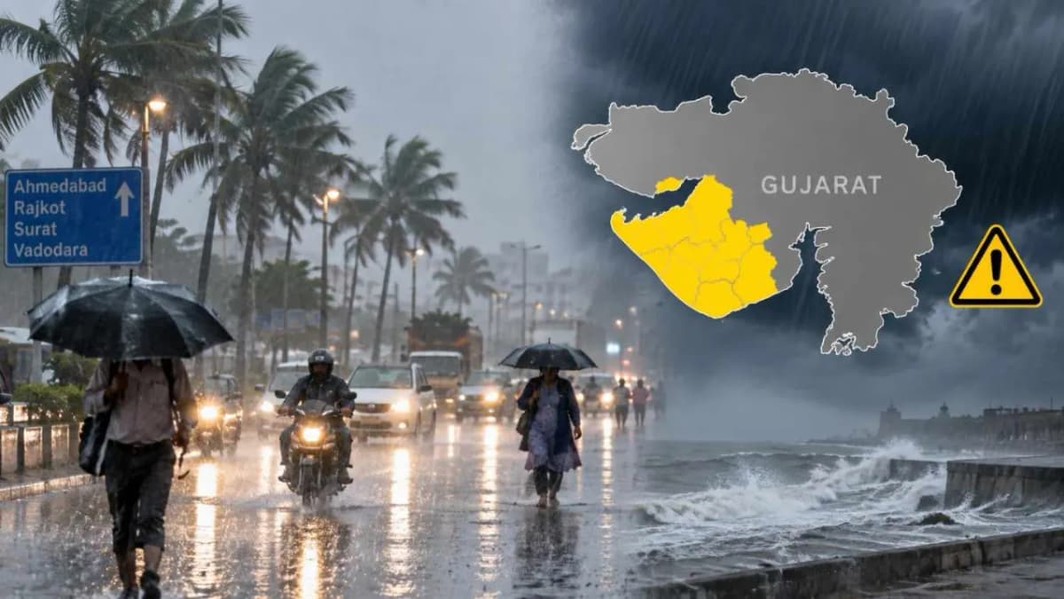 Heavy Rain Forecast in Gujarat Amid Yellow Alert, Warning for 5 Saurashtra Districts Heavy Rain Forecast in Gujarat Amid Yellow Alert, Warning for 5 Saurashtra Districts