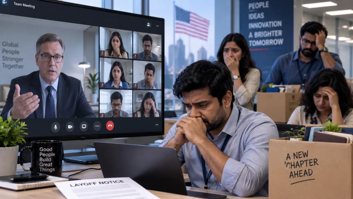 American Company Laid Off 80 Indian Employees in Google Meet American Company Laid Off 80 Indian Employees in Google Meet