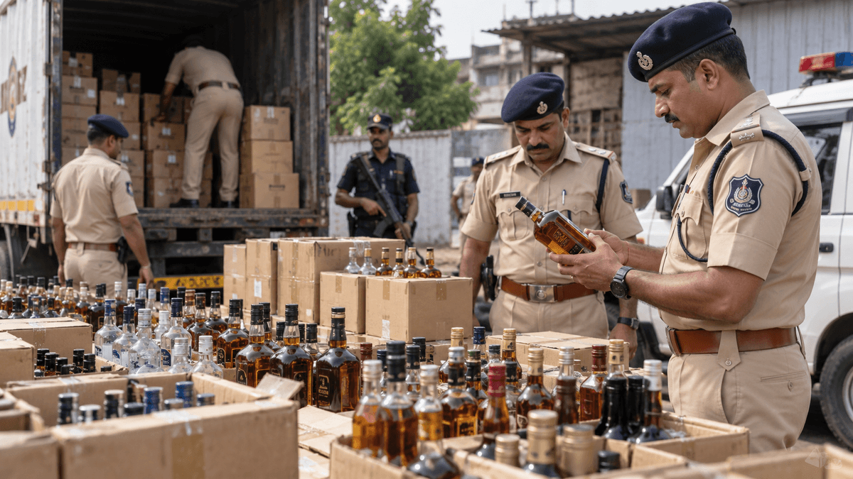 Seizure of Illegal Liquor in Surat District Seizure of Illegal Liquor in Surat District